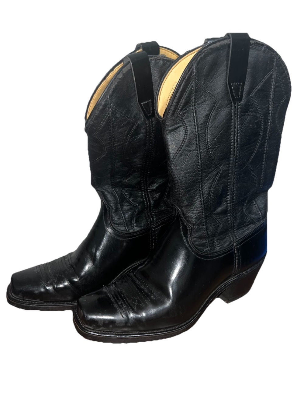 Wrangler Men’s 9.5 EE Wide Black Leather Cowboy Boots